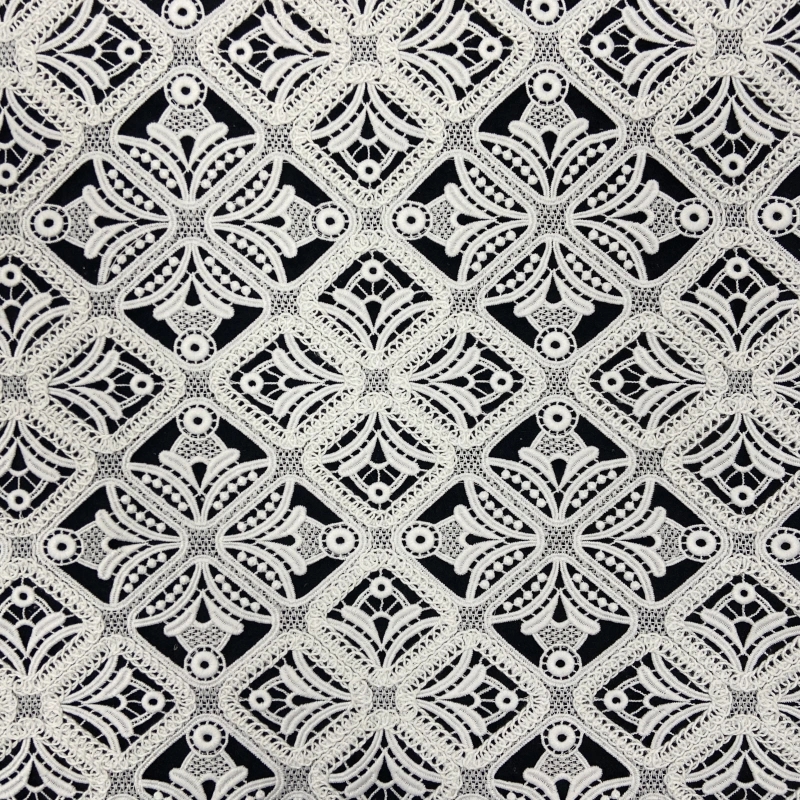 Floral spray embroidery on mesh