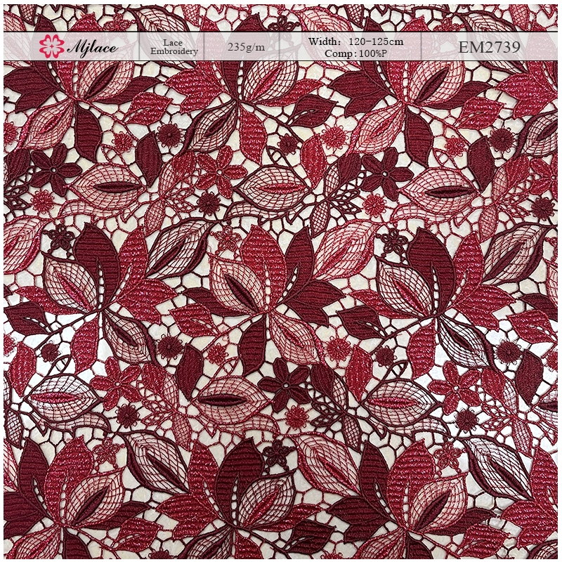 All-over embroidery on stretch lace