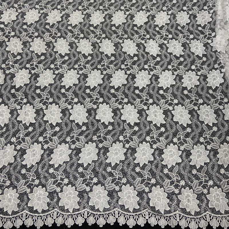 Dense 3D embroidered floral applique