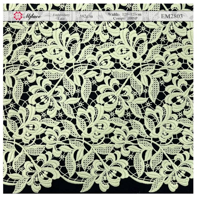 Heavy Floral Embroidered Water-Soluble Lace Fabric – Textured Elegance Collection