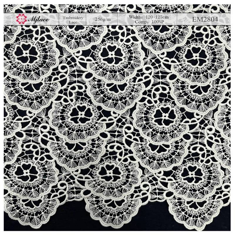 Floral Water-Soluble Embroidered Lace Fabric - MJlace Elegant Collection