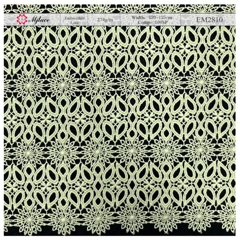 Elegant Floral Water-Soluble Embroidered Lace – for Bridal & Evening Wear