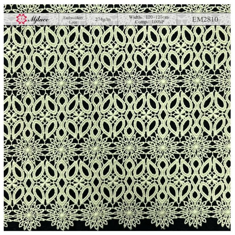 Elegant Floral Water-Soluble Embroidered Lace – for Bridal & Evening Wear