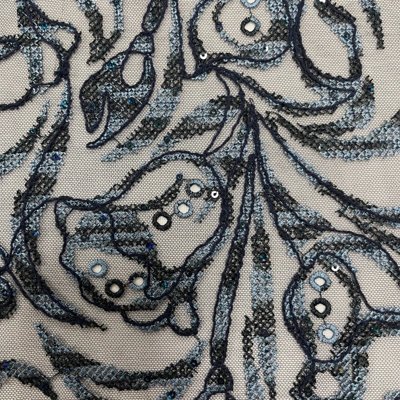 Glimmer Sprig: Sequin-Embellished Lightweight Lace