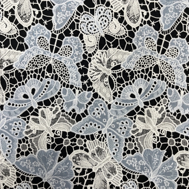 Multi-Color Floral Water-Soluble Embroidered Lace Fabric – Colorful Embroidery by MJlace