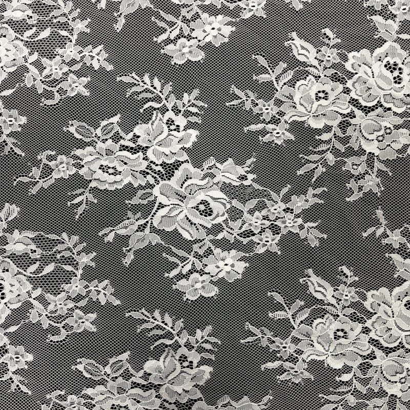 Airy Floral Sheer Embroidered Lace Fabric – Lightweight Nylon Lace by MJlace