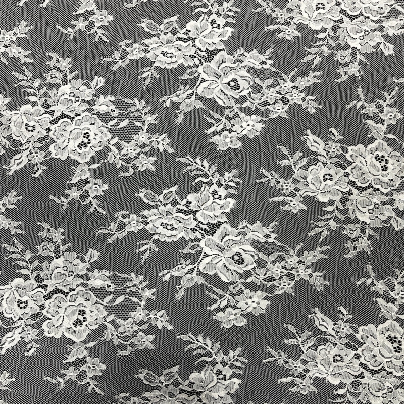 Airy Floral Sheer Embroidered Lace Fabric – Lightweight Nylon Lace by MJlace