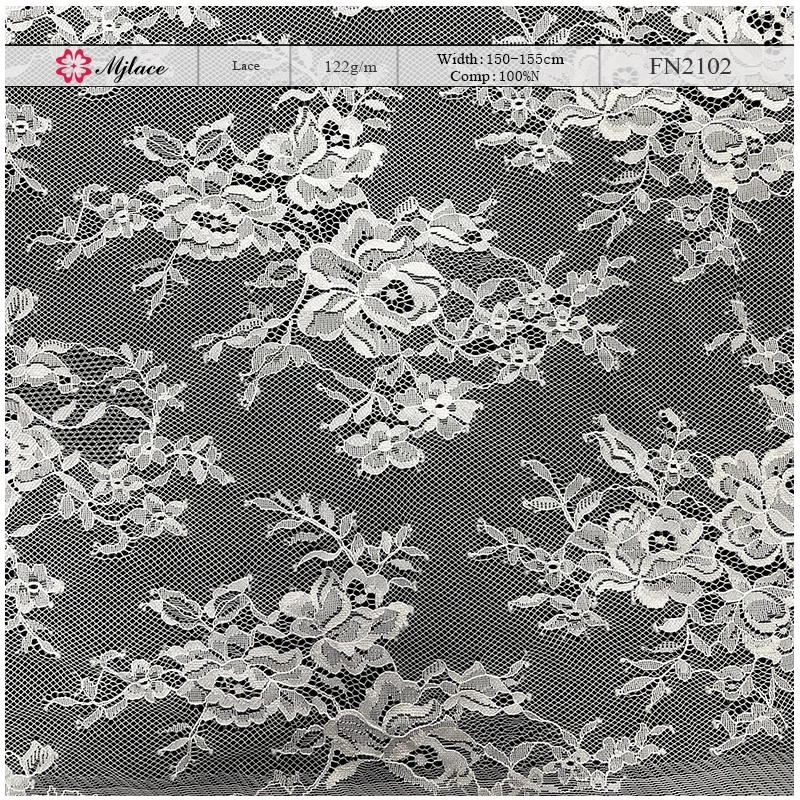 Airy Floral Sheer Embroidered Lace Fabric – Lightweight Nylon Lace by MJlace