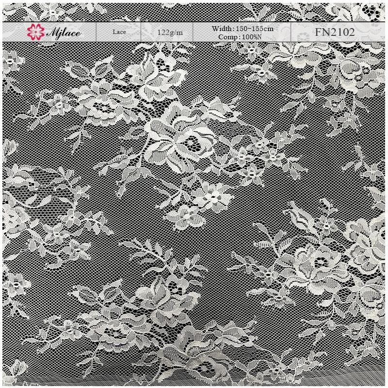 Airy Floral Sheer Embroidered Lace Fabric – Lightweight Nylon Lace by MJlace
