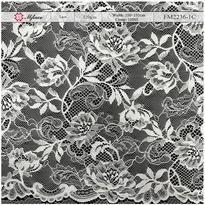 Ultra-Light Sheer Floral Embroidered Lace Fabric – Soft Nylon Lace by MJlace
