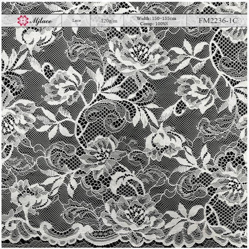 Ultra-Light Sheer Floral Embroidered Lace Fabric – Soft Nylon Lace by MJlace