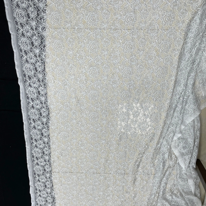 Delicate Floral Embroidered Lace Fabric – Soft Nylon Blend Trim by MJlace