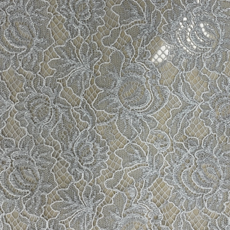 Delicate Floral Embroidered Lace Fabric – Soft Nylon Blend Trim by MJlace