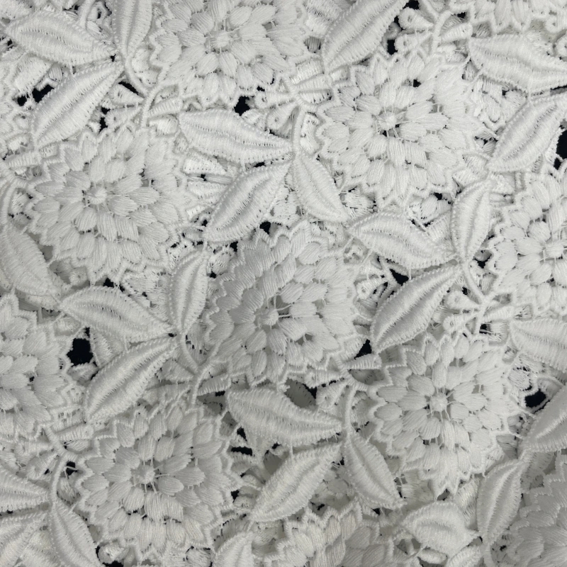 Luxurious Heavyweight Floral Water-Soluble Embroidered Lace Fabric – MJlace
