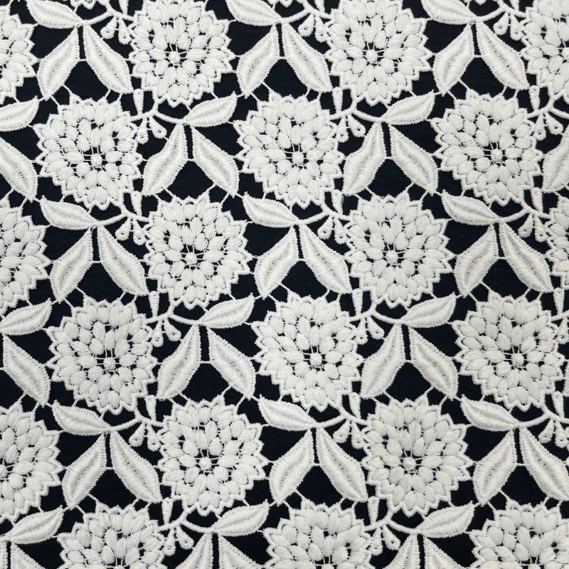 Luxurious Heavyweight Floral Water-Soluble Embroidered Lace Fabric – MJlace