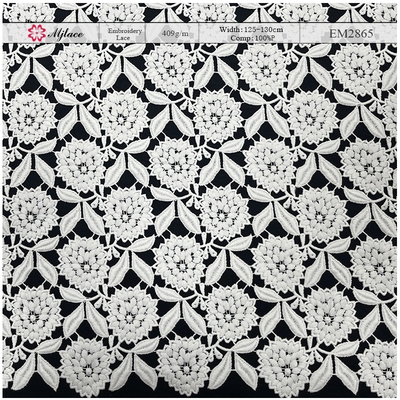 Luxurious Heavyweight Floral Water-Soluble Embroidered Lace Fabric – MJlace