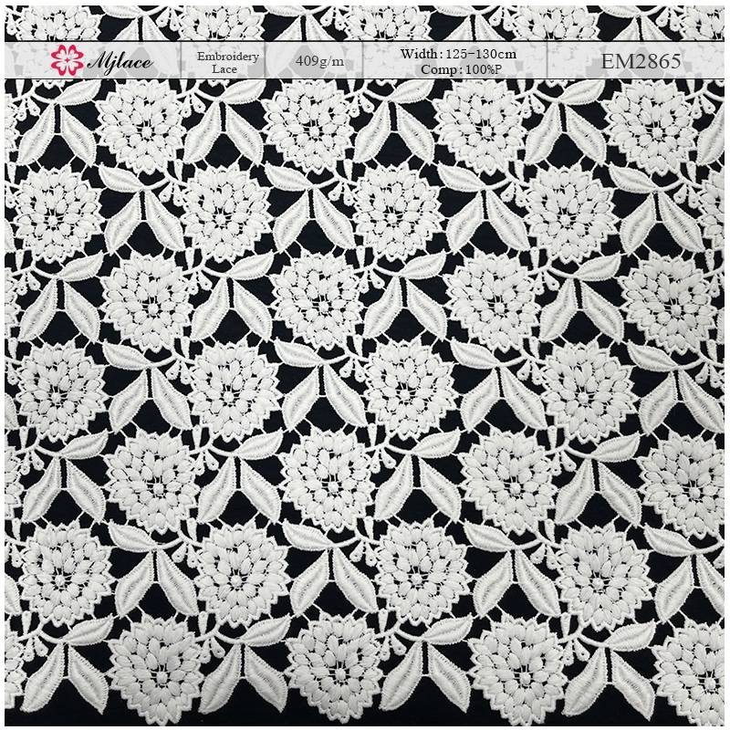 Luxurious Heavyweight Floral Water-Soluble Embroidered Lace Fabric – MJlace