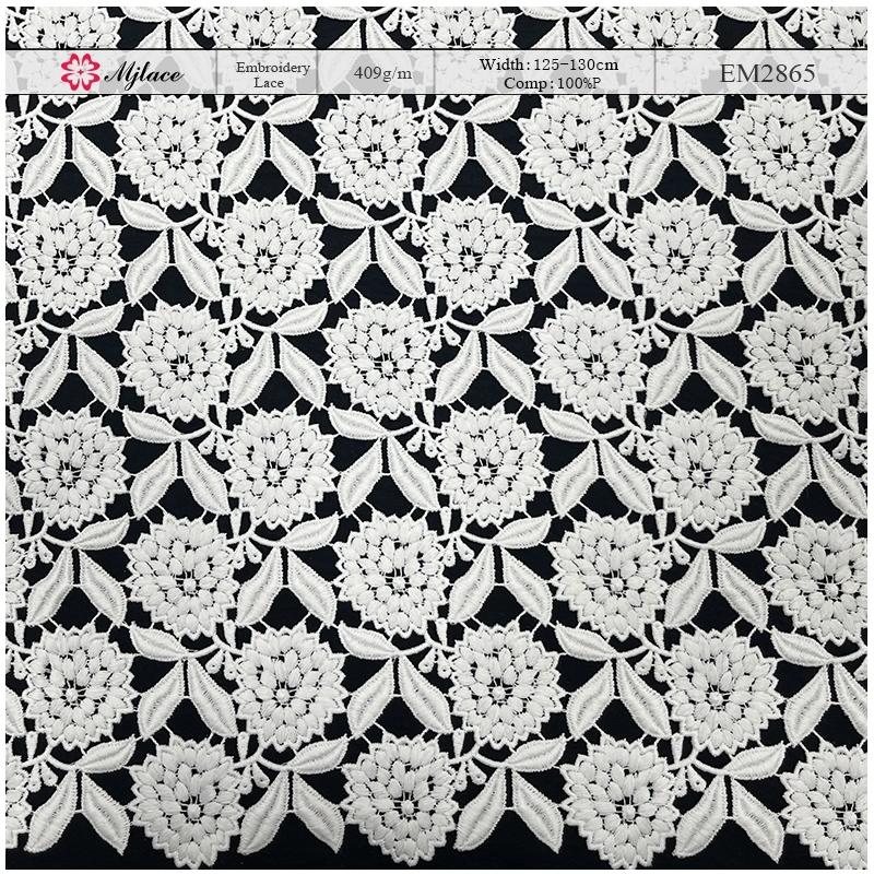 Luxurious Heavyweight Floral Water-Soluble Embroidered Lace Fabric – MJlace