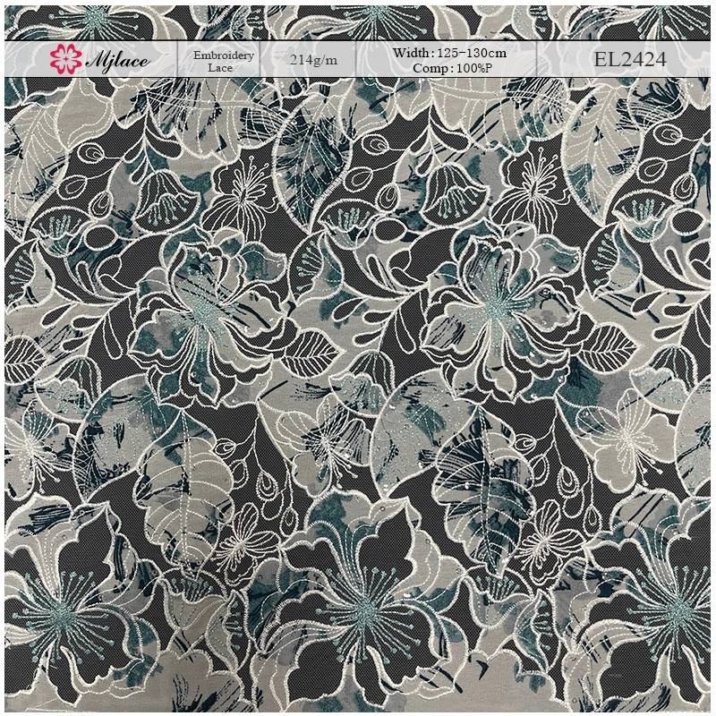 Vibrant Multi-Color Floral Embroidered Lace Fabric – Colorful Embroidery by MJlace