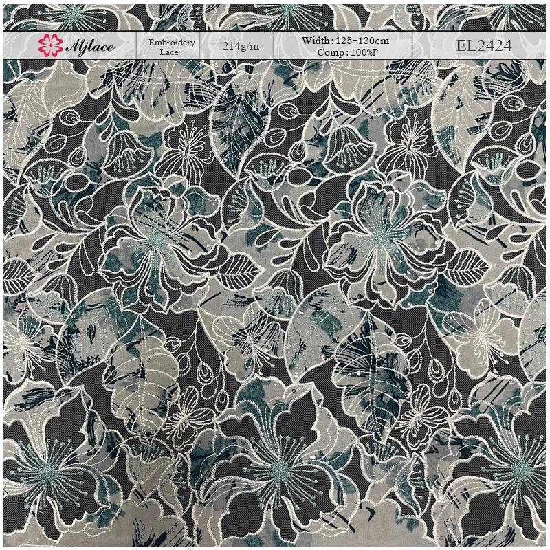 Vibrant Multi-Color Floral Embroidered Lace Fabric – Colorful Embroidery by MJlace