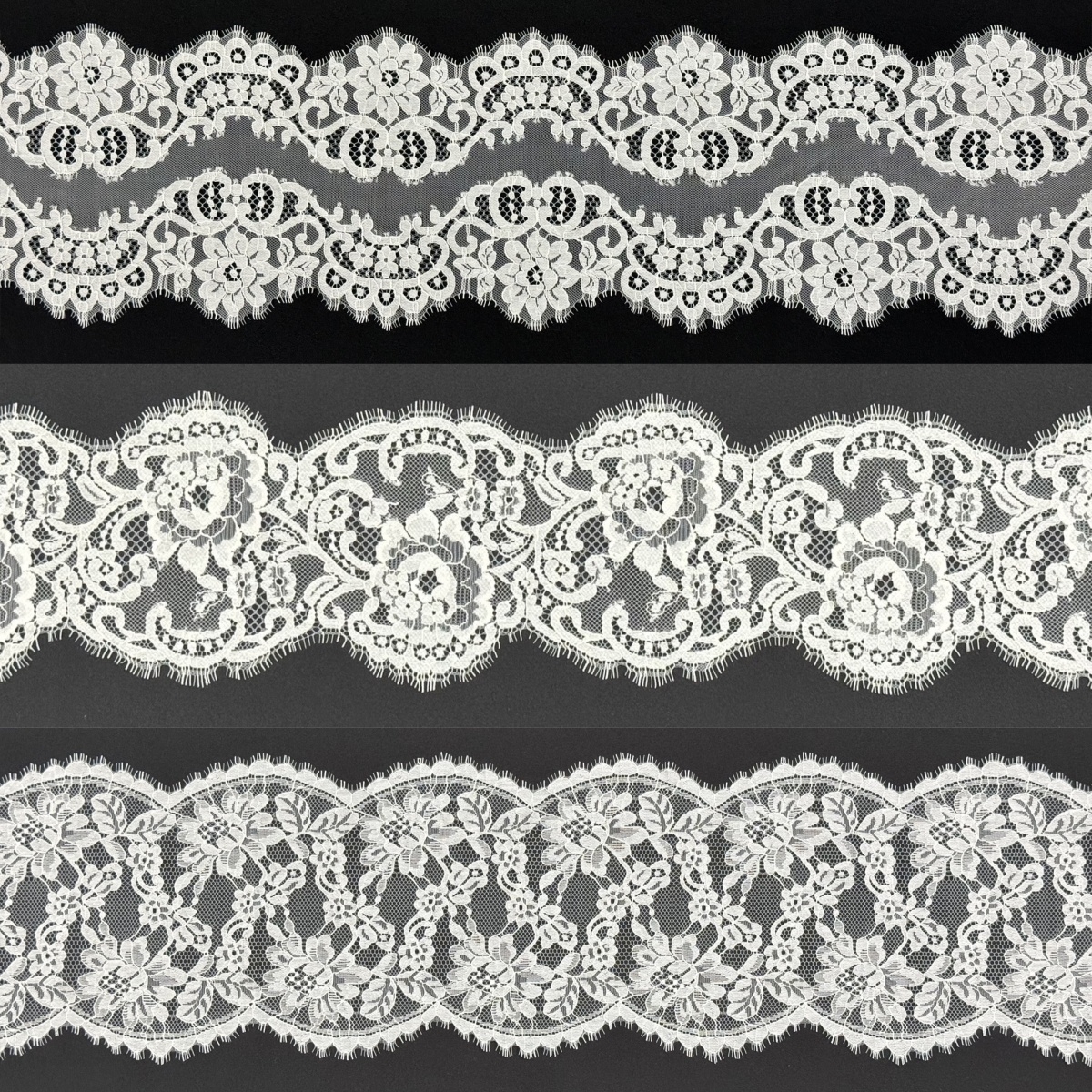 Floral eyelash lace trim pattern