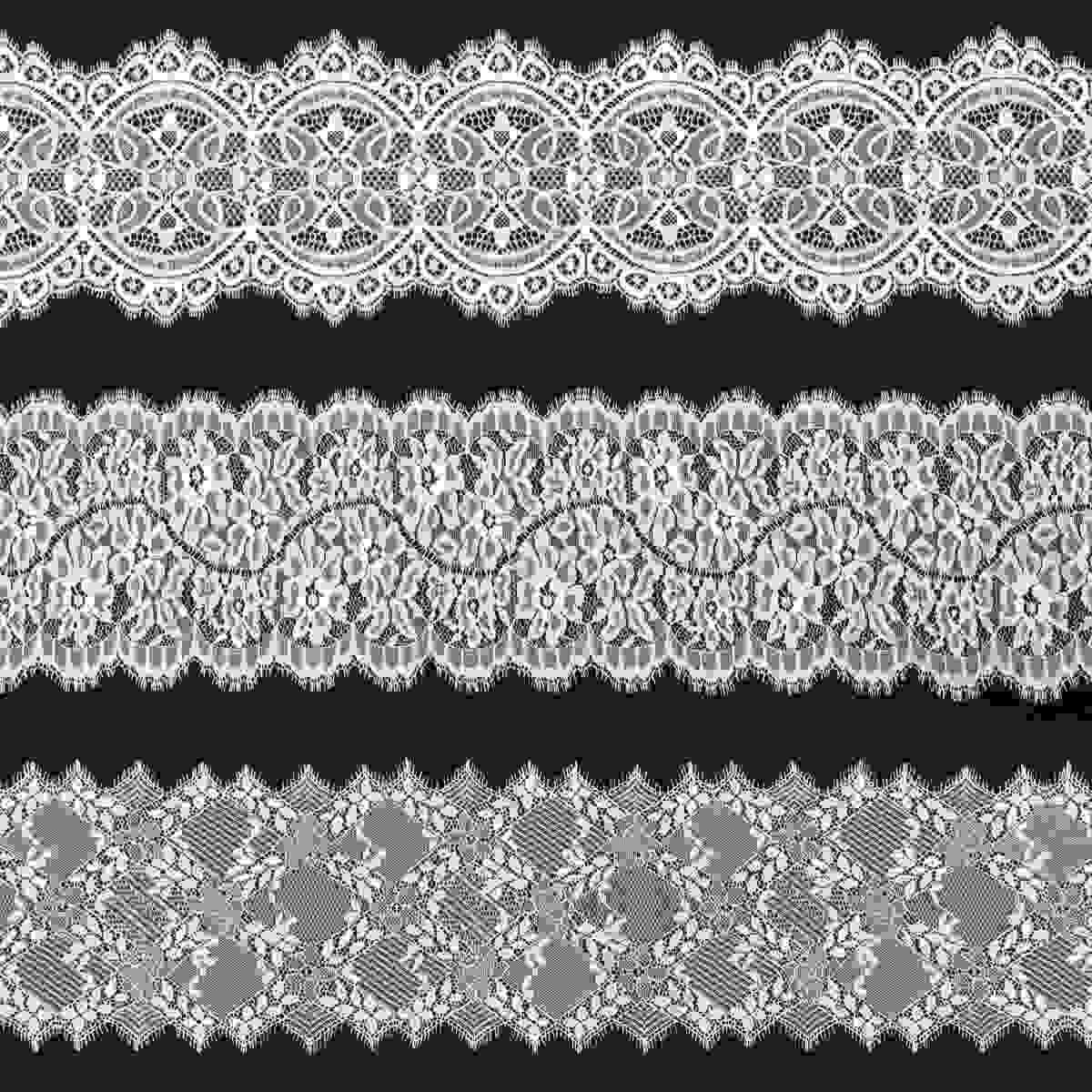 Scalloped eyelash lace trim
