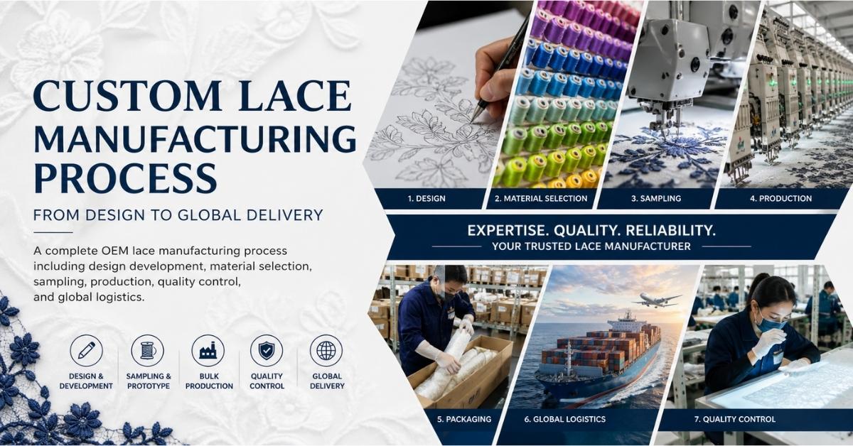 Custom Lace Fabric Manufacturing Process: From Design Development to Global Delivery