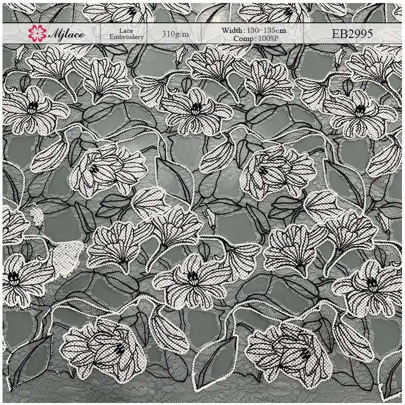 Luminous Petal Multi-Color Laser Embroidery Lace – Floral Laser Cut Fabric