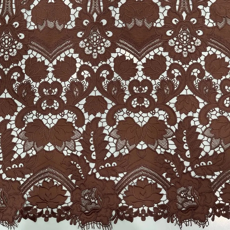 Baroque Vine Laser Embroidery Lace – Damask Floral Guipure Laser Cut Fabric