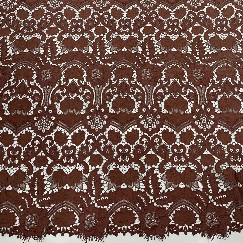 Baroque Vine Laser Embroidery Lace – Damask Floral Guipure Laser Cut Fabric