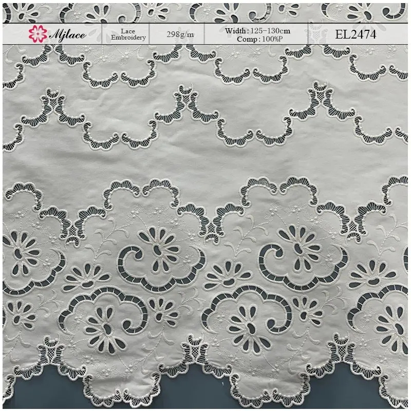 Scallop Bloom Laser Embroidery Lace – Scalloped Floral Laser Cut Fabric
