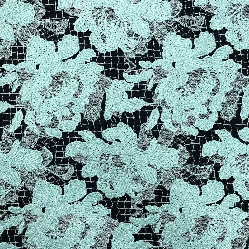 Grand Flora Water-Soluble Embroidered Lace — Bold Floral Embroidery Fabric