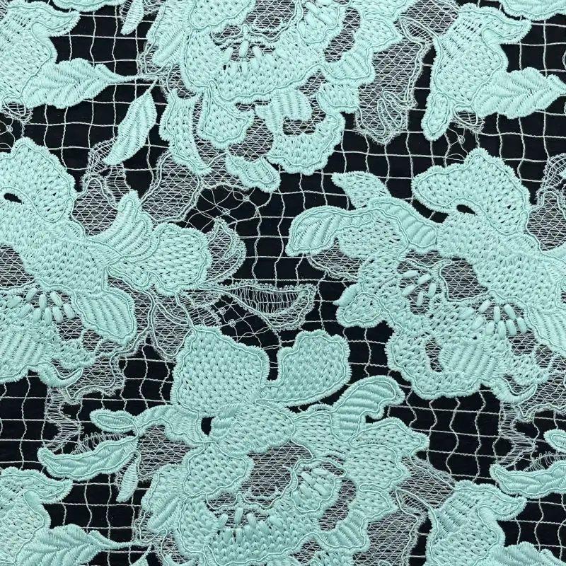 Grand Flora Water-Soluble Embroidered Lace — Bold Floral Embroidery Fabric