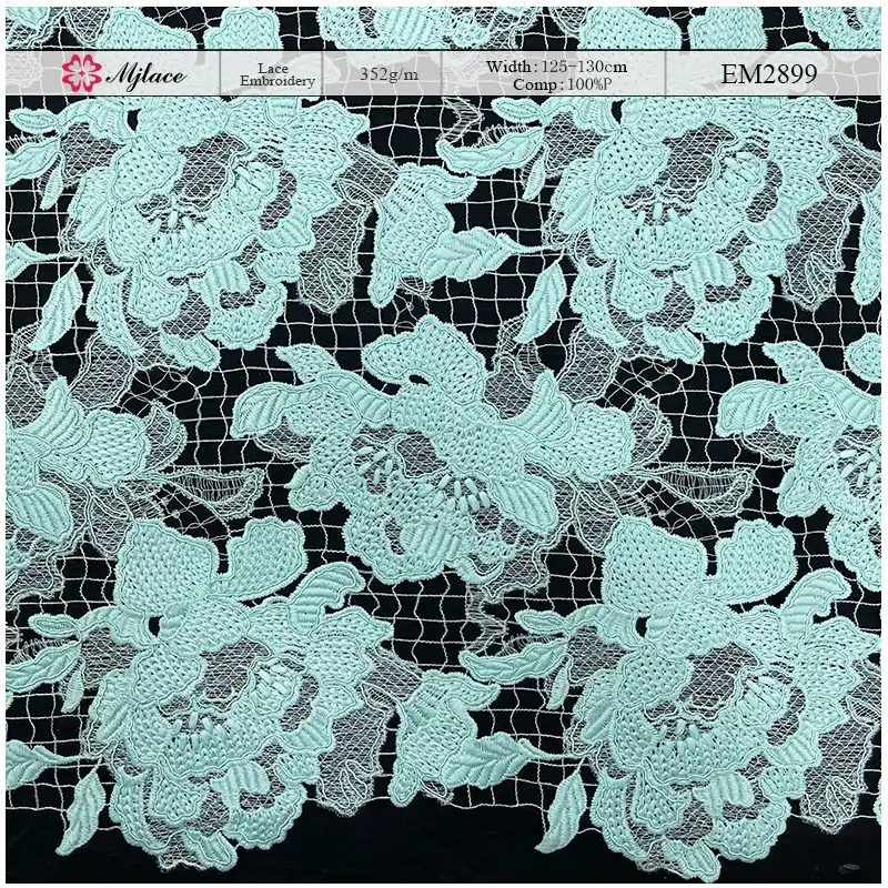 Grand Flora Water-Soluble Embroidered Lace — Bold Floral Embroidery Fabric