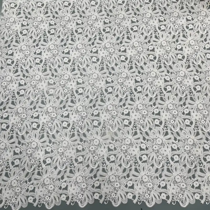 Ribbon Garden Water-Soluble Embroidered Lace – Ribbon Floral Embroidered Lace Fabric