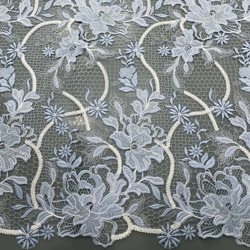 Frosted Garden Multi-Color Water-Soluble Embroidered Lace – Multi-Color Floral Embroidery Lace Fabric