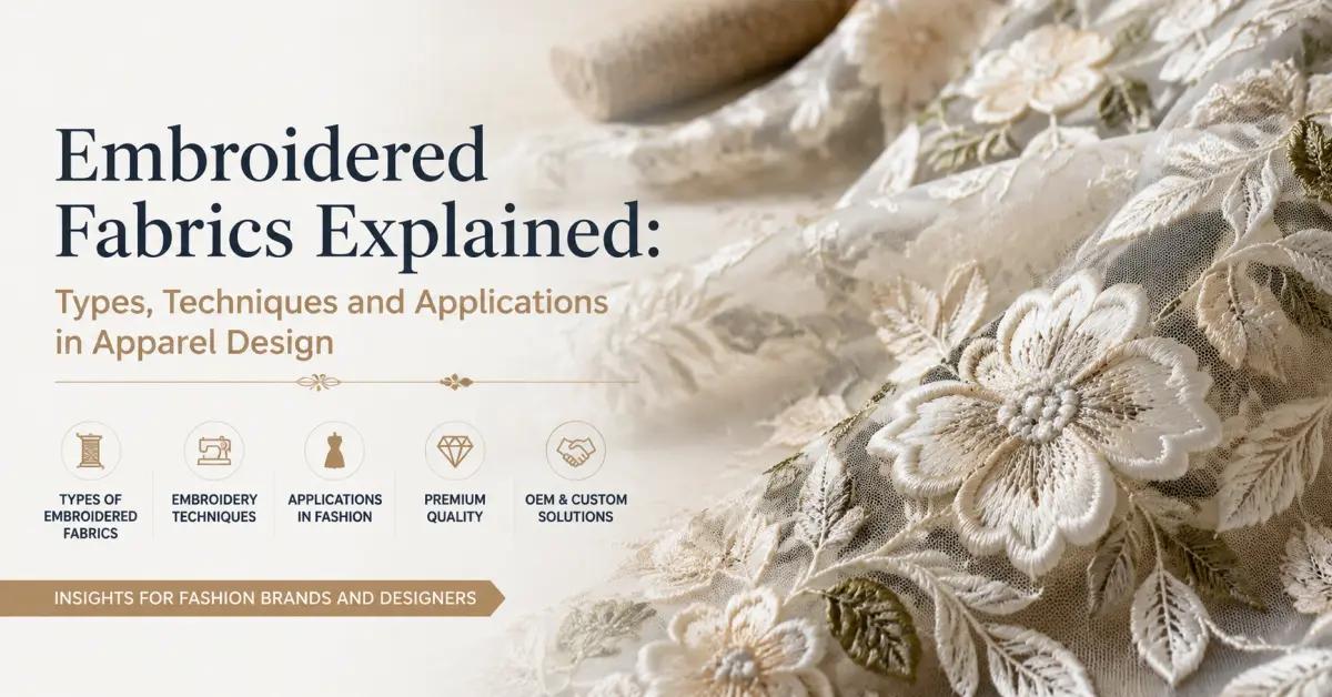 Embroidered Fabrics Explained: Types, Techniques and Applications in Apparel Design