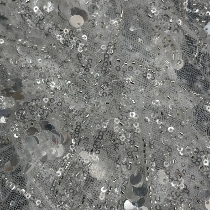 Celestial Shimmer Sequin Embellished Lace – Bridal & Evening Sequin Fabric