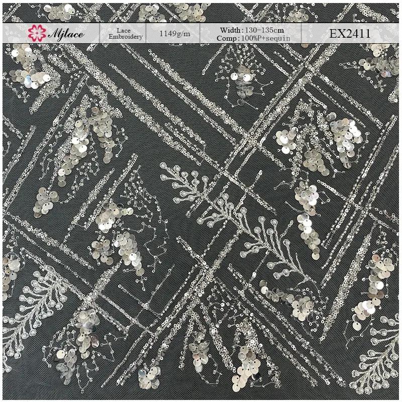 Celestial Shimmer Sequin Embellished Lace – Bridal & Evening Sequin Fabric