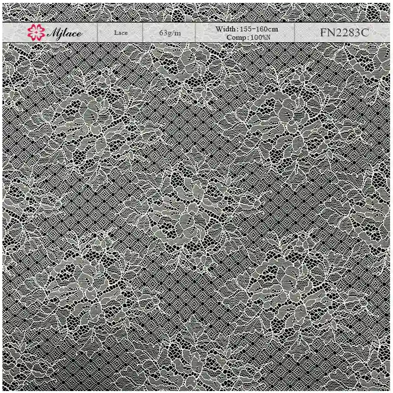 FeatherVeil Whisper-Weight Sheer Nylon Lace – Ultra-Fine Floral Embroidered Fabric