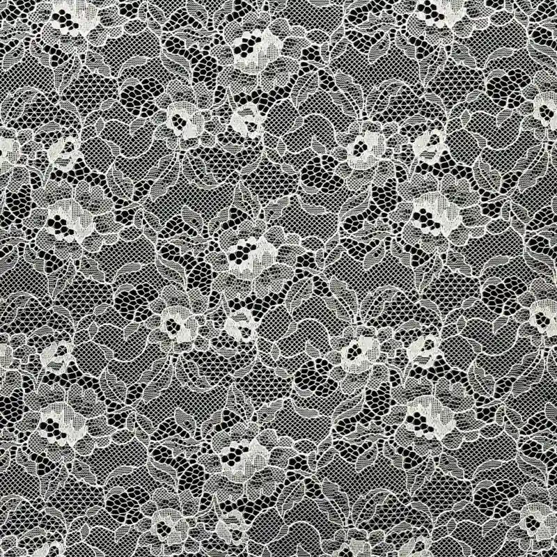 Mist Veil Ultra-Lightweight Sheer Nylon Lace – Delicate Floral Embroidered Fabric