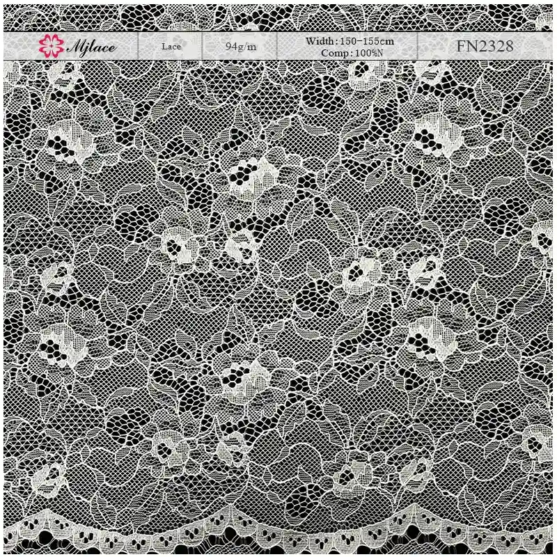 Mist Veil Ultra-Lightweight Sheer Nylon Lace – Delicate Floral Embroidered Fabric
