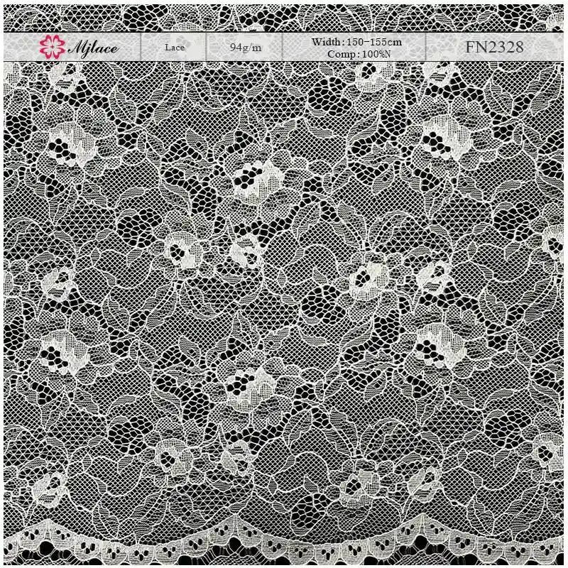 Mist Veil Ultra-Lightweight Sheer Nylon Lace – Delicate Floral Embroidered Fabric