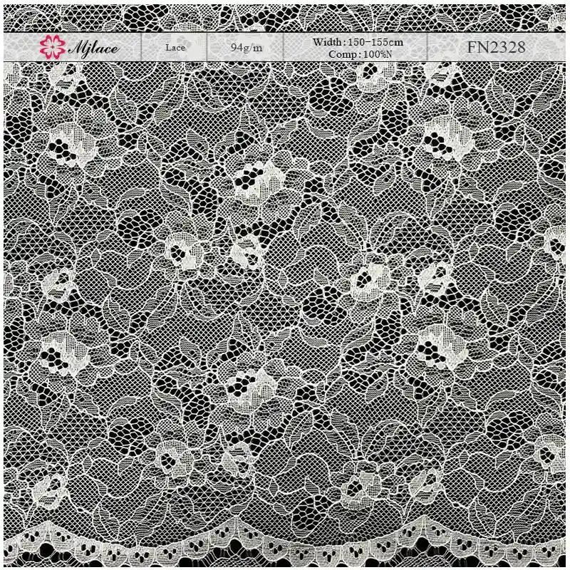 Mist Veil Ultra-Lightweight Sheer Nylon Lace – Delicate Floral Embroidered Fabric