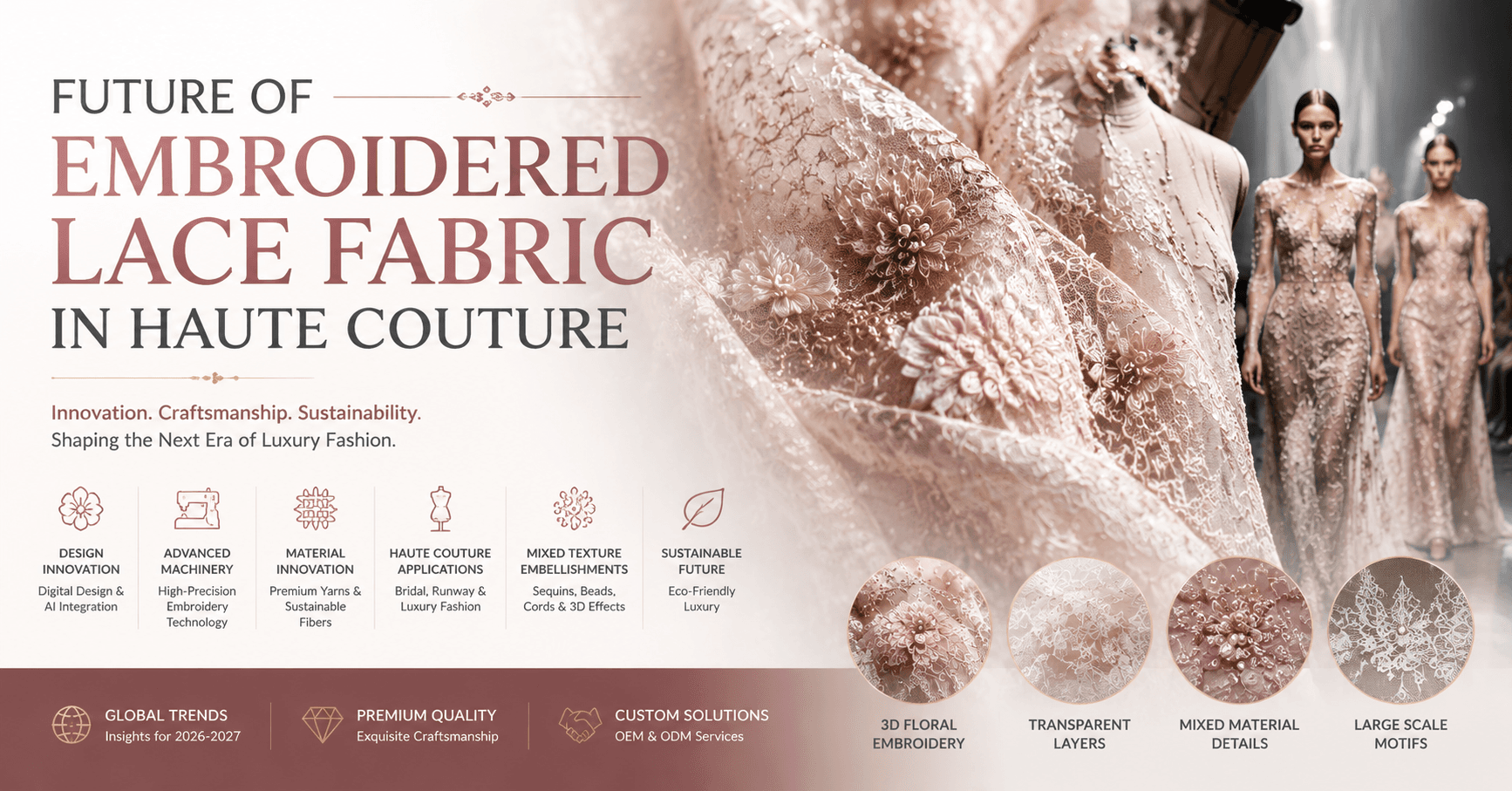 Future of Embroidered Lace Fabric in Haute Couture