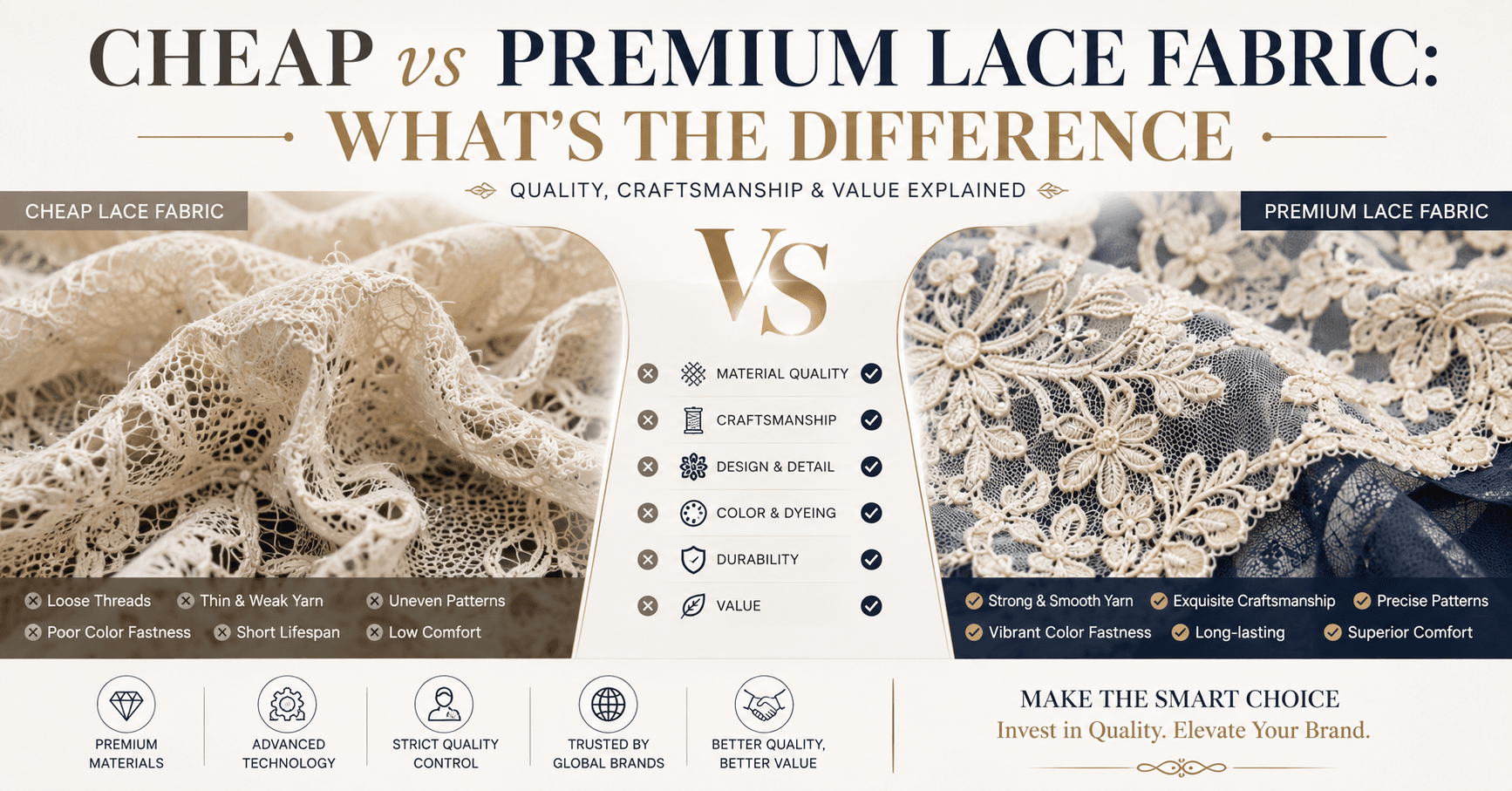 Cheap vs Premium Lace Fabric: What's the Difference