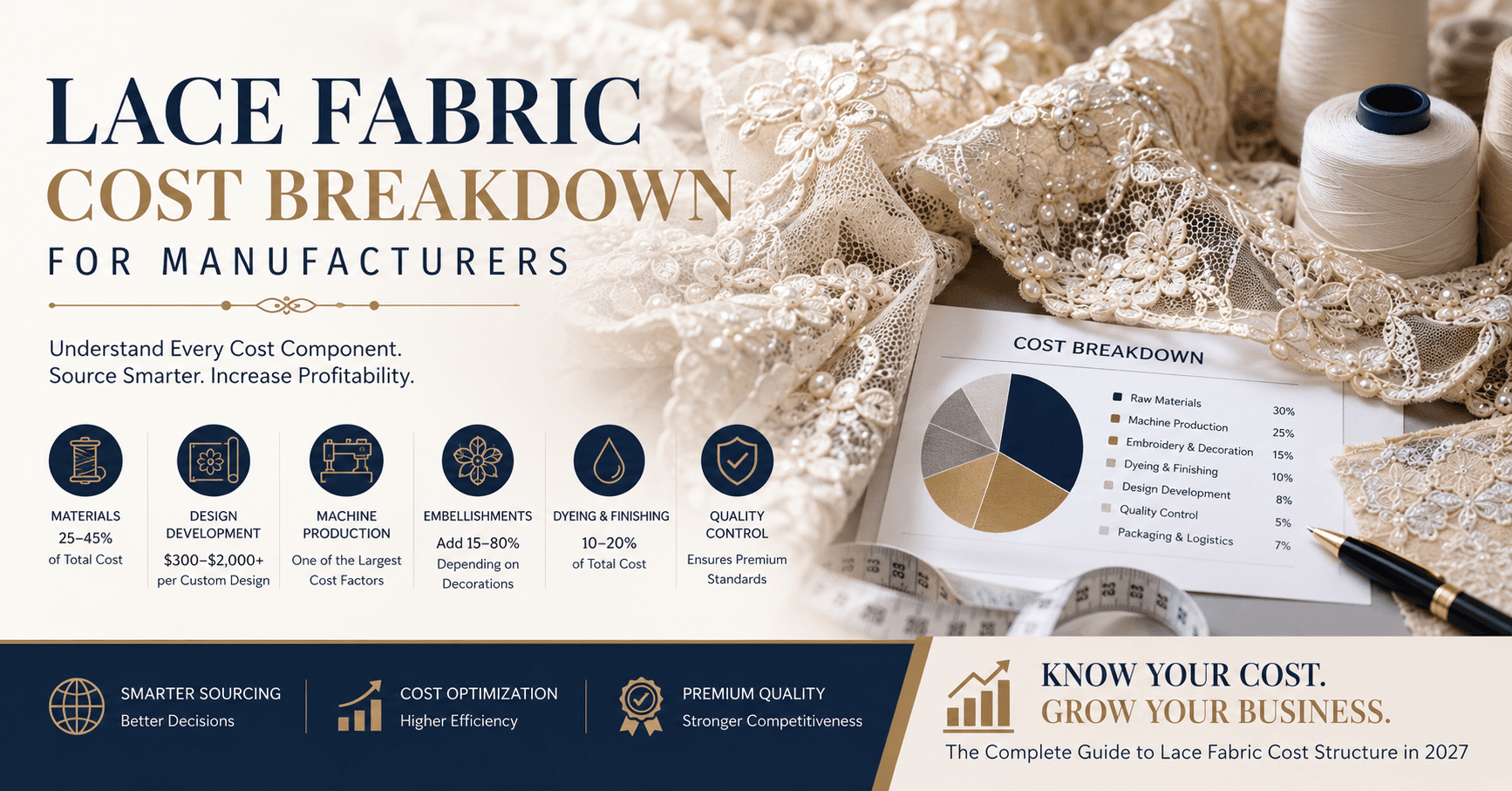 Lace Fabric Cost Breakdown for Manufacturers: Materials, Production, and Market Insights