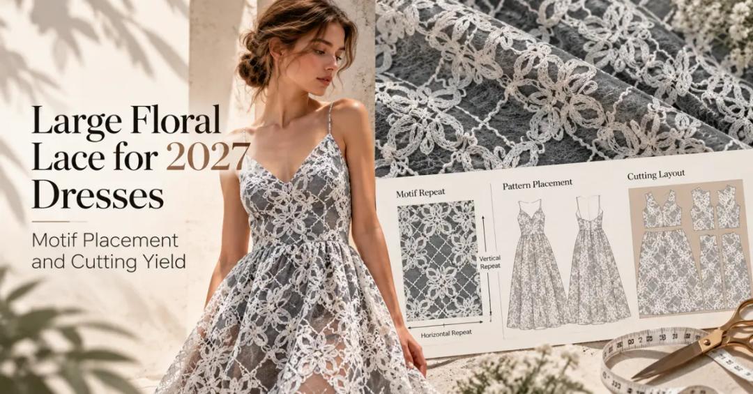 Large Floral Lace for 2027 Dresses: Motif Placement and Cutting Yield
