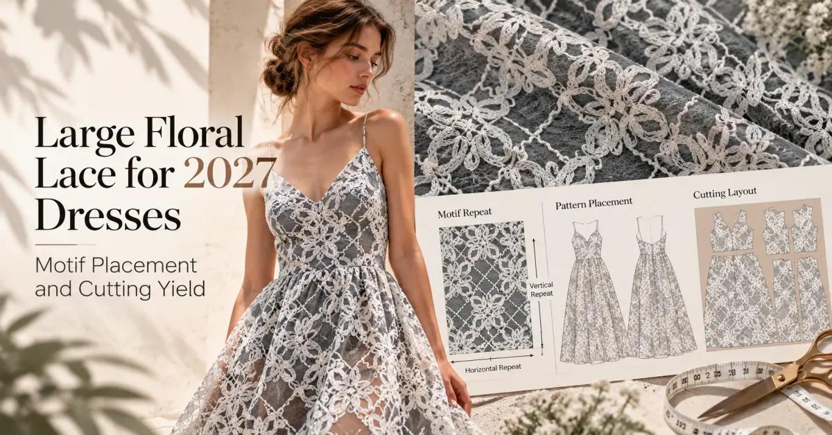 Large Floral Lace for 2027 Dresses: Motif Placement and Cutting Yield