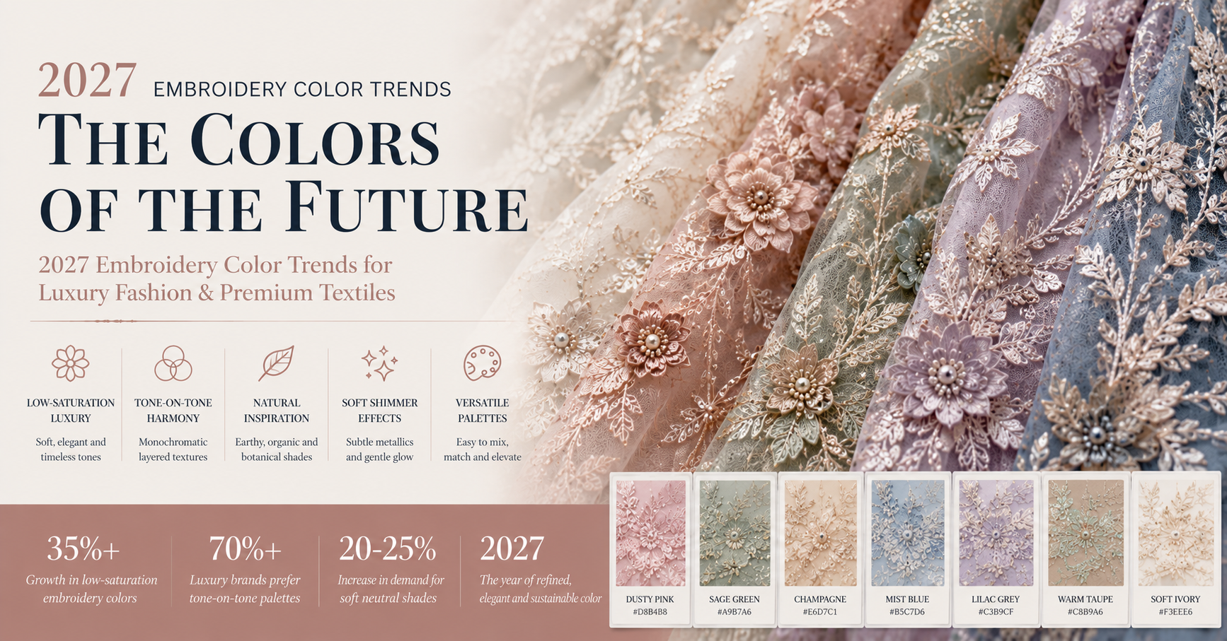 2027 Embroidery Color Trends: The Future of Luxury Textiles